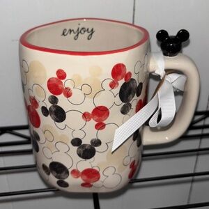 Rae Dunn Mickey Mouse Mug with Red and Black Design
